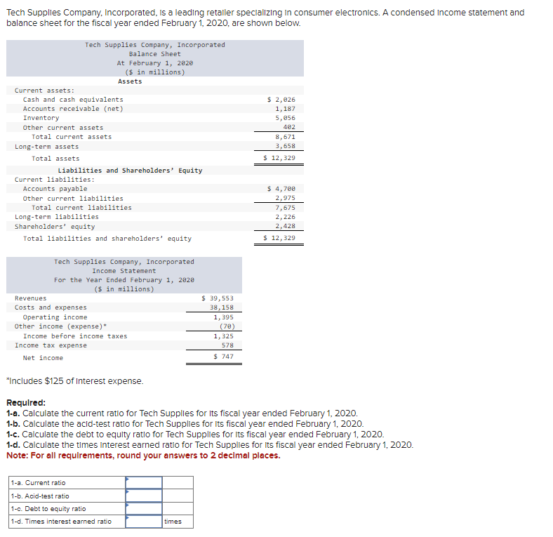 Solved Tech Supplies Company, Incorporated, is a leading
