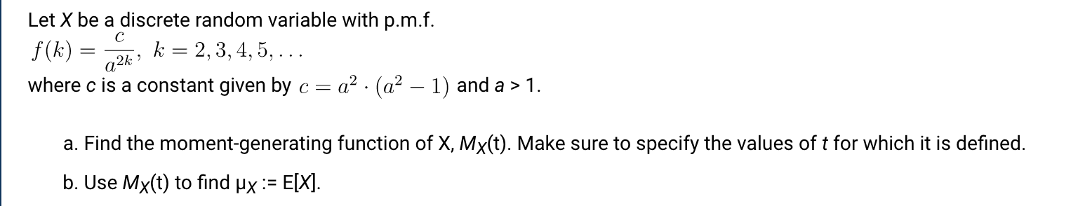 Solved Let X be a discrete random variable | Chegg.com