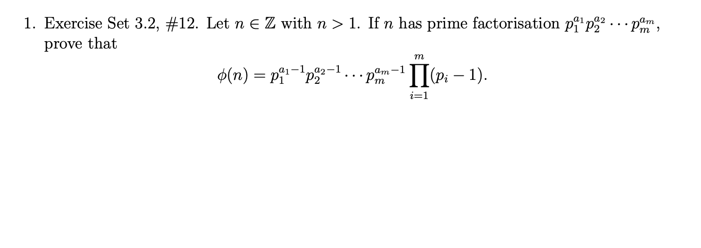 Solved 1 Exercise Set 32 12 Let N∈z With N1 If N Has 0344