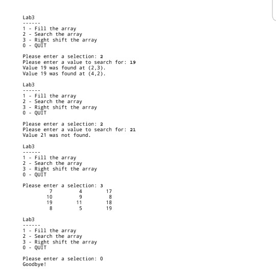 Solved Objectives: Practice Dealing With 2D Arrays. Create A | Chegg.com