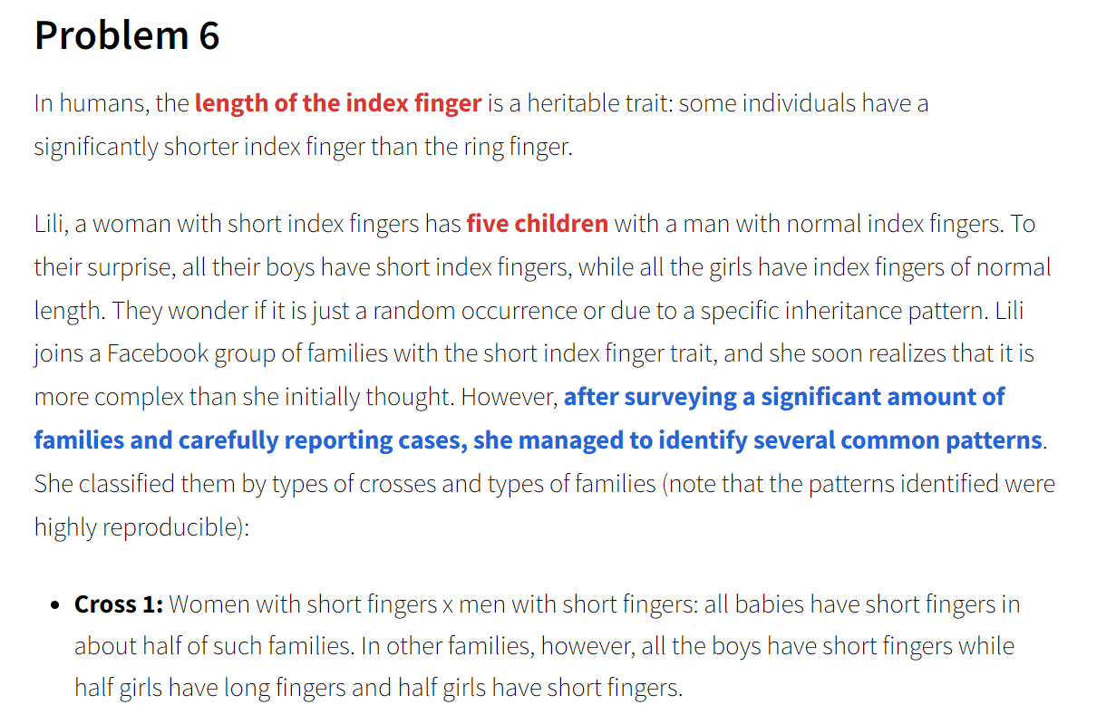 Solved In humans, the length of the index finger is a | Chegg.com