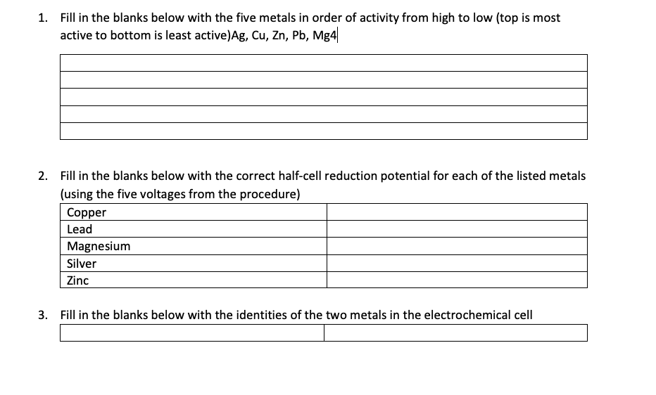 Solved This experiment is intended to give you an | Chegg.com