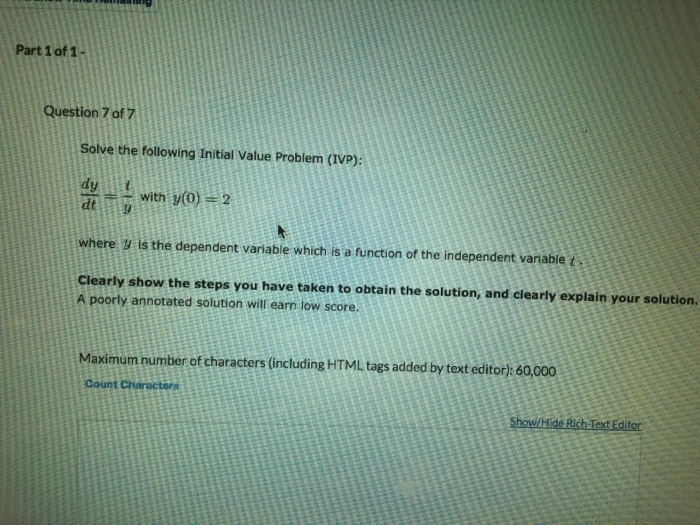 Solved Solve the following Initial value Problem (IVP): | Chegg.com