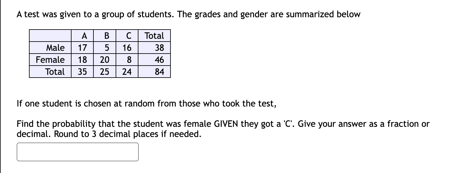 Solved A test was given to a group of students. The grades | Chegg.com