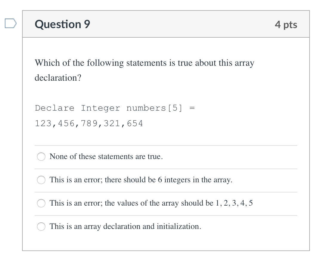 Solved Question 7 4 pts How many times would the following | Chegg.com