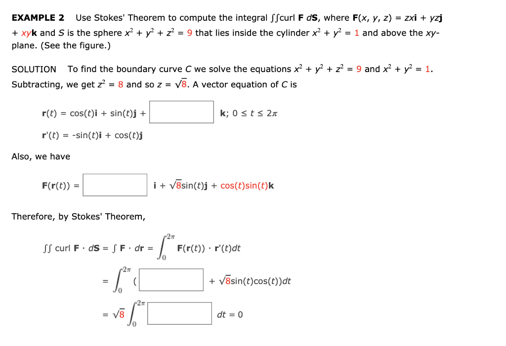 Solved EXAMPLE 2 Use Stokes' Theorem to compute the integral | Chegg.com