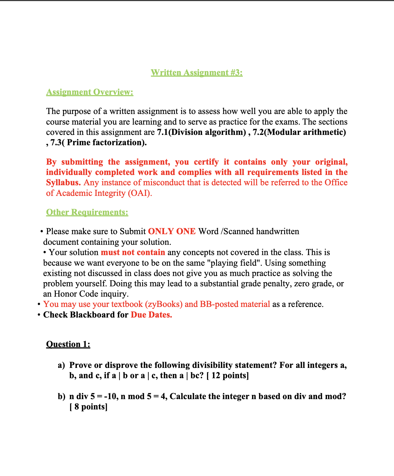 3.3.10 written assignment