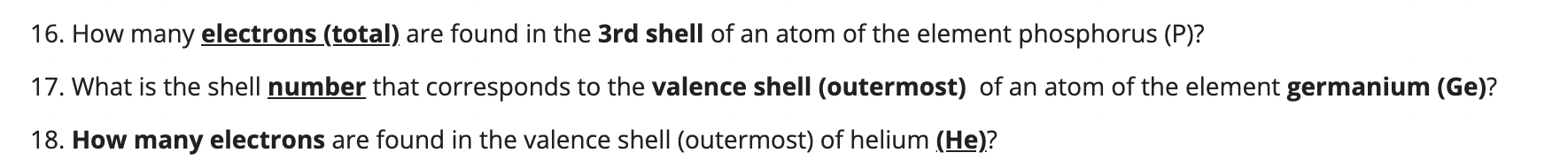 total number of electrons in l shell