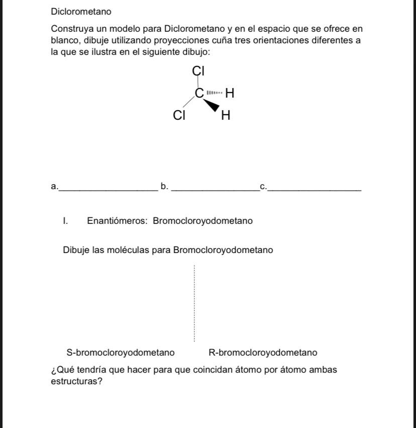 estructura del diclorometano