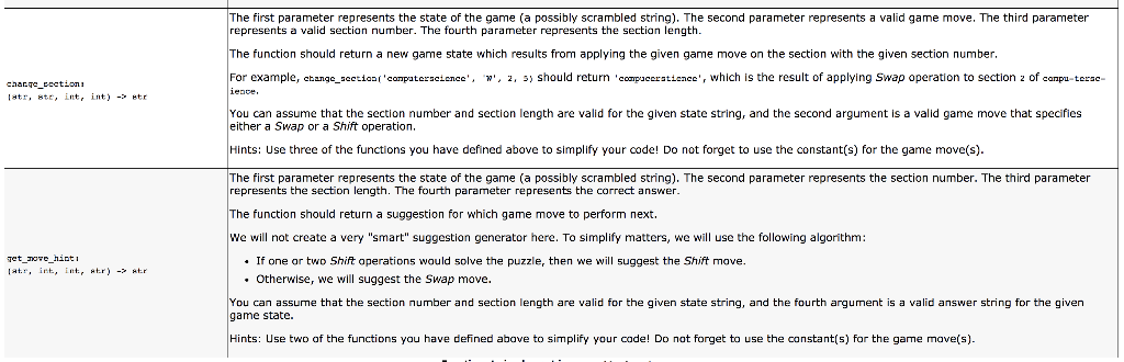 Function name: (Parameter types) -> Return type Full | Chegg.com