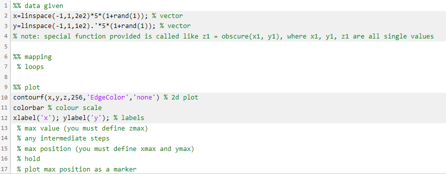 Solved Write a script to that creates a map in x and y of a | Chegg.com