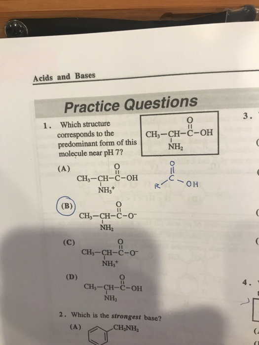 Solved Acids And Bases Practice Questions 1. Which Structure | Chegg.com