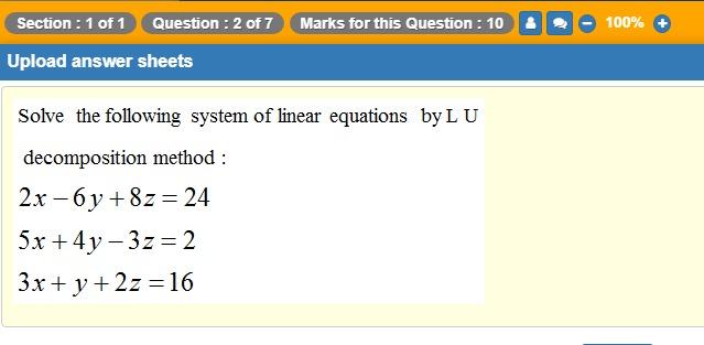 Solved Section : 1 of 1 Question : 2 of 7 Marks for this | Chegg.com