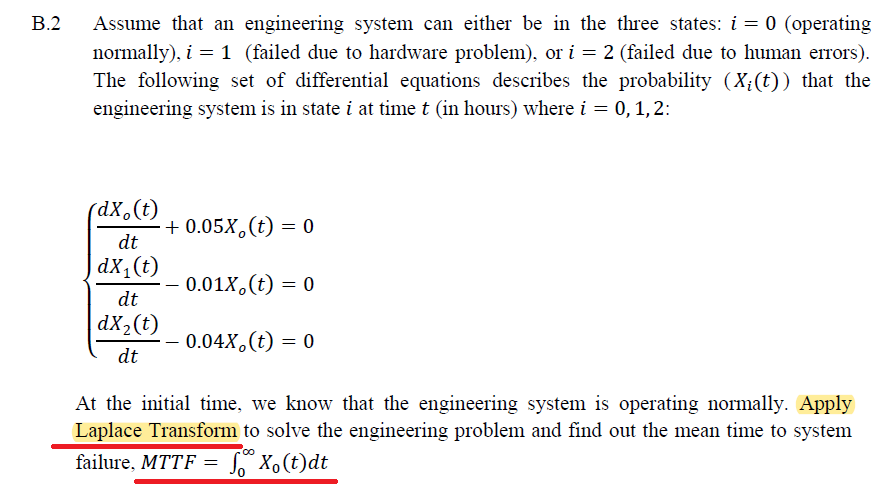 Solved At the initial time, we know that the engineering | Chegg.com