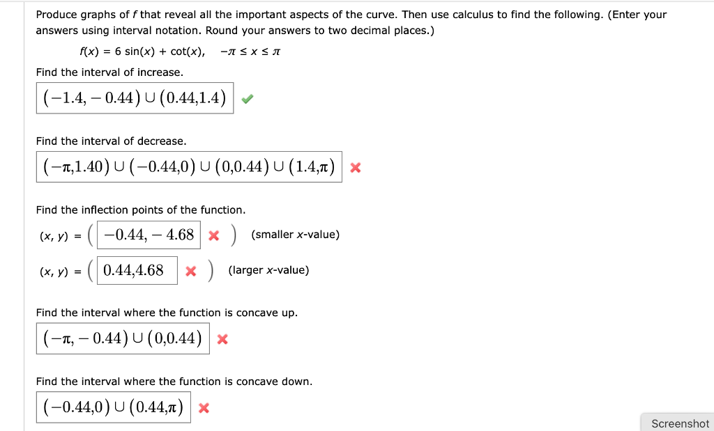 Solved Produce graphs of f that reveal all the important | Chegg.com