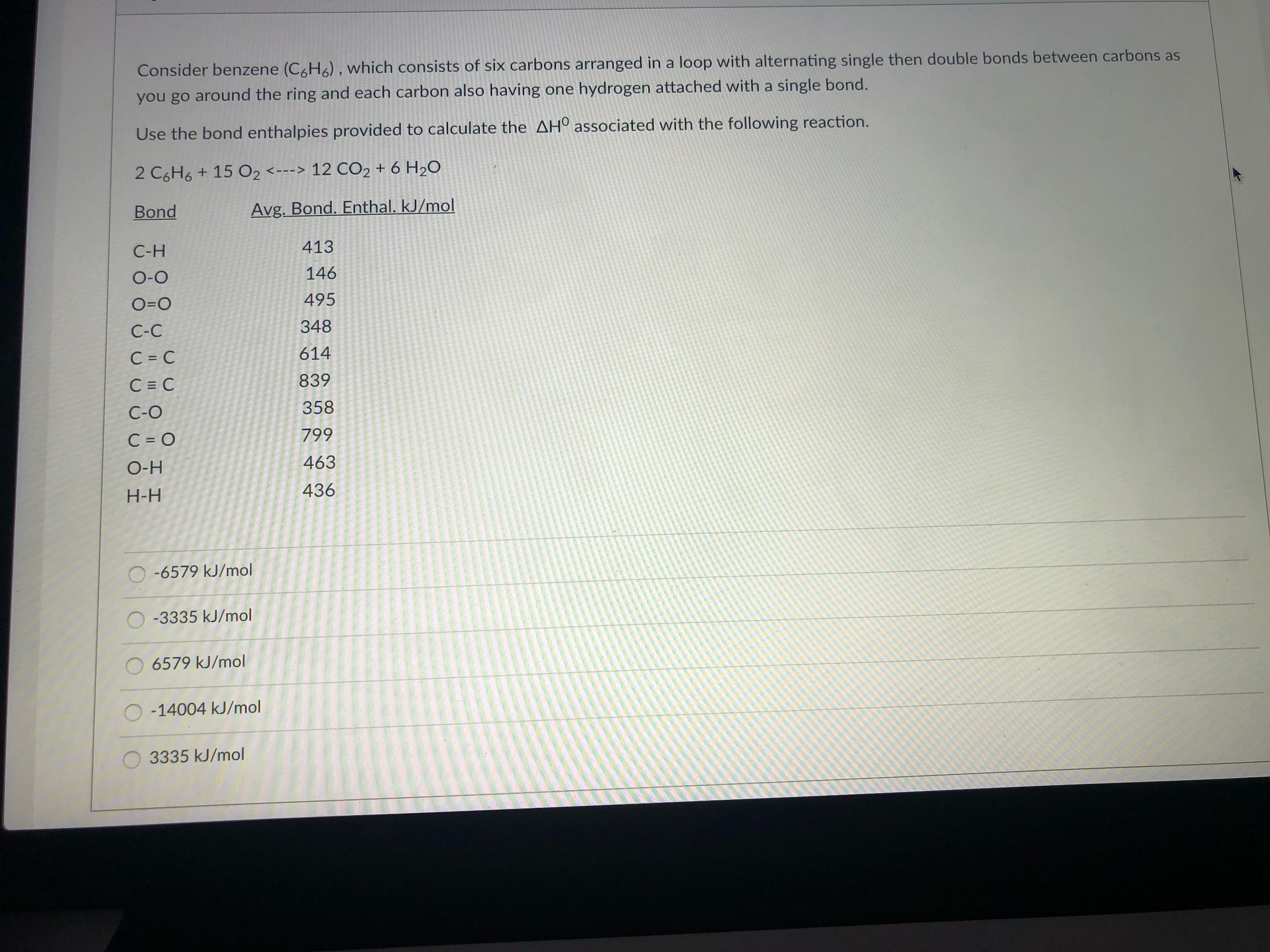 Solved Consider benzene (C6H6), which consists of six | Chegg.com