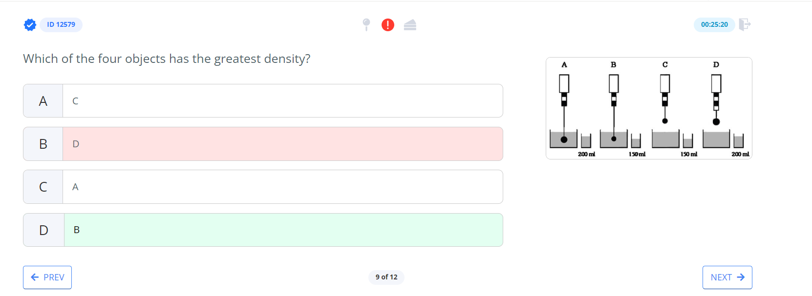 Solved Which of the four objects has the greatest density?