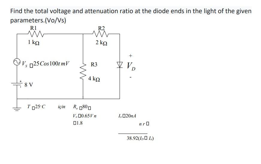 Solved Find the total voltage and attenuation ratio at the | Chegg.com
