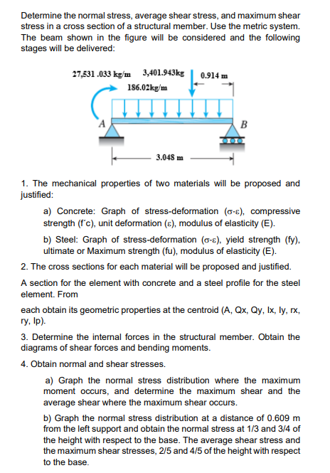 Solved Determine The Normal Stress, Average Shear Stress, | Chegg.com ...