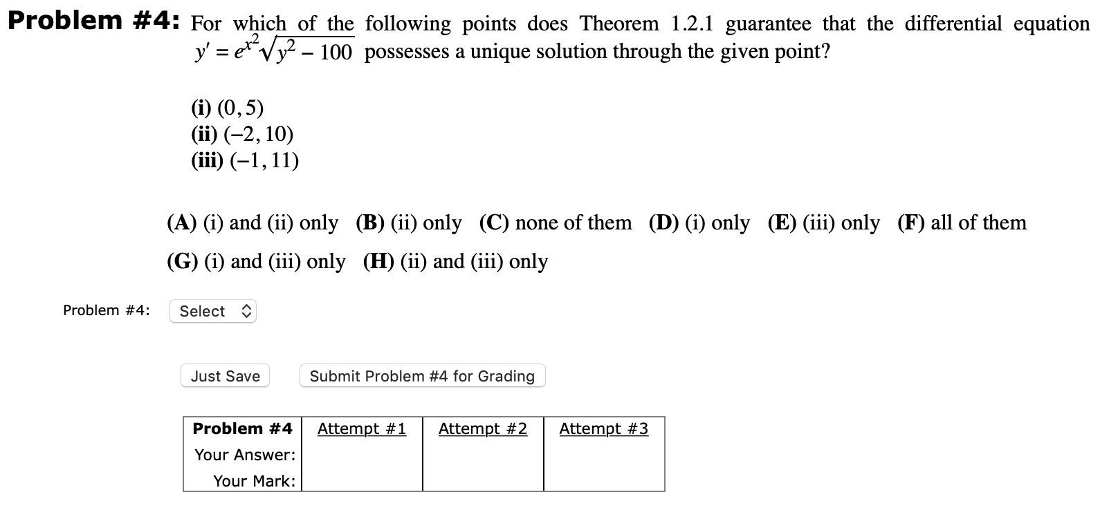Solved Problem #4: For which of the following points does | Chegg.com