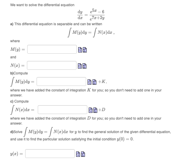 Solved 50 - 6 We want to solve the differential equation dy | Chegg.com