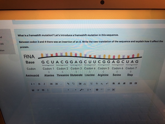 Solved What is a frameshift mutation? Let's introduce a | Chegg.com