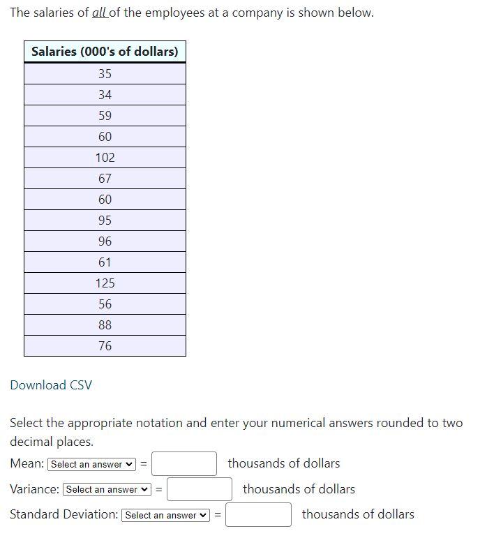 Solved The salaries of all of the employees at a company is | Chegg.com