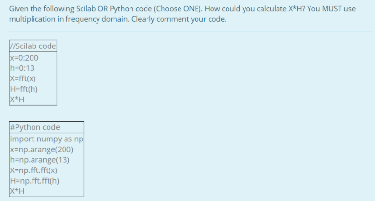 Given the following Scilab OR Python code (Choose | Chegg.com
