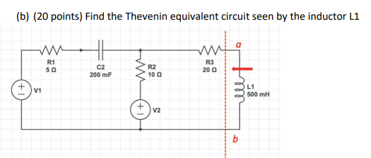 Solved (b) (20 points) Find the Thevenin equivalent circuit | Chegg.com
