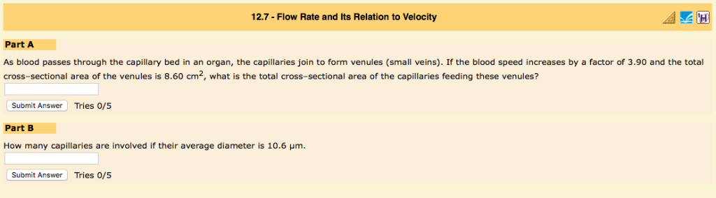 Solved 12.7 - Flow Rate and Its Relation to Velocity Part A | Chegg.com
