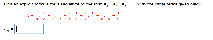 Solved Find an explicit formula for a sequence of the form | Chegg.com