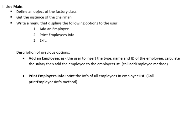 Using factory and singleton design patterns implement | Chegg.com