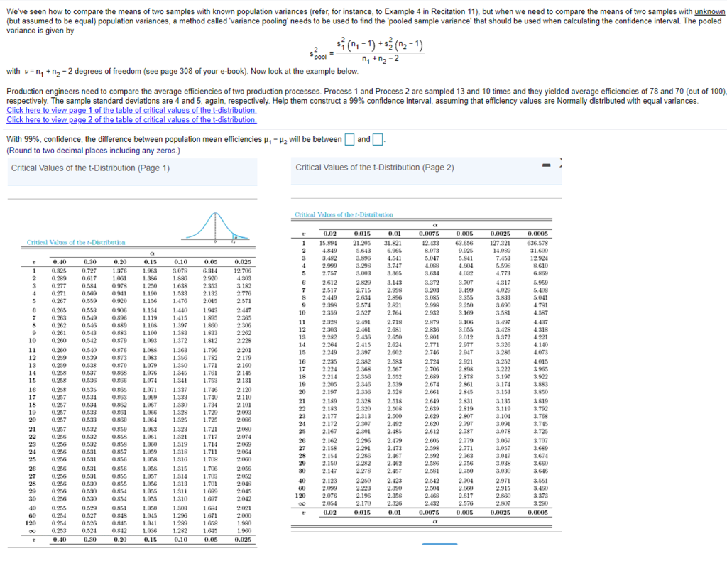 Solved n, + n-2 We've seen how to compare the means of two | Chegg.com