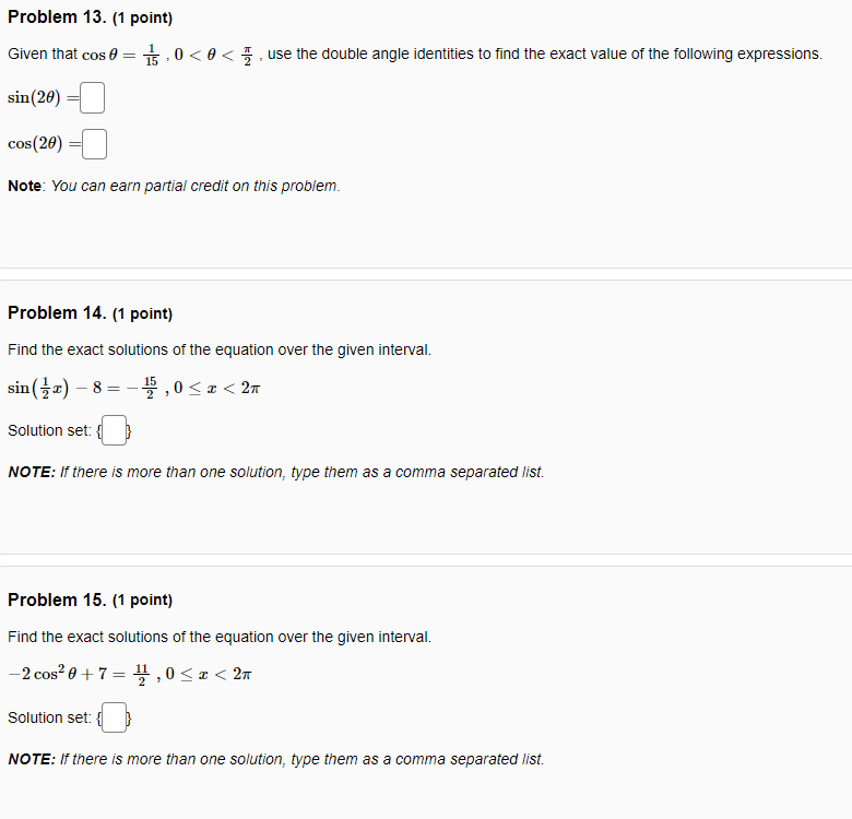 Solved Given that cosθ=151,0
