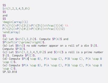 Solved $$ S=\{1,2,3,4,5,6 $$ and $$ \begin{array}1) | Chegg.com