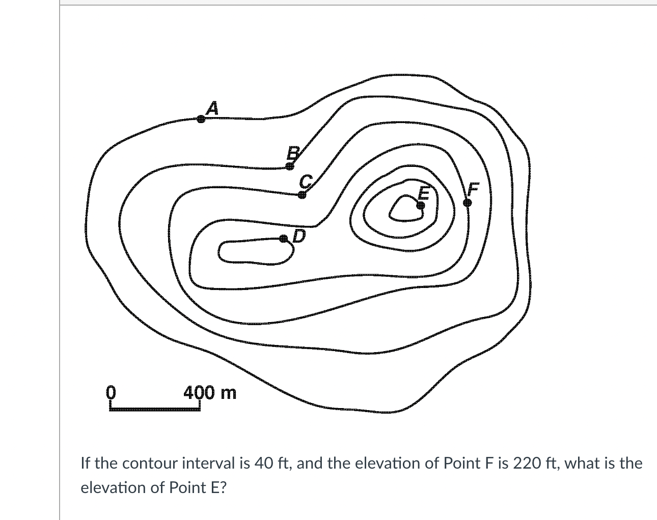 solved-if-the-contour-interval-is-40ft-and-the-elevation-of-chegg