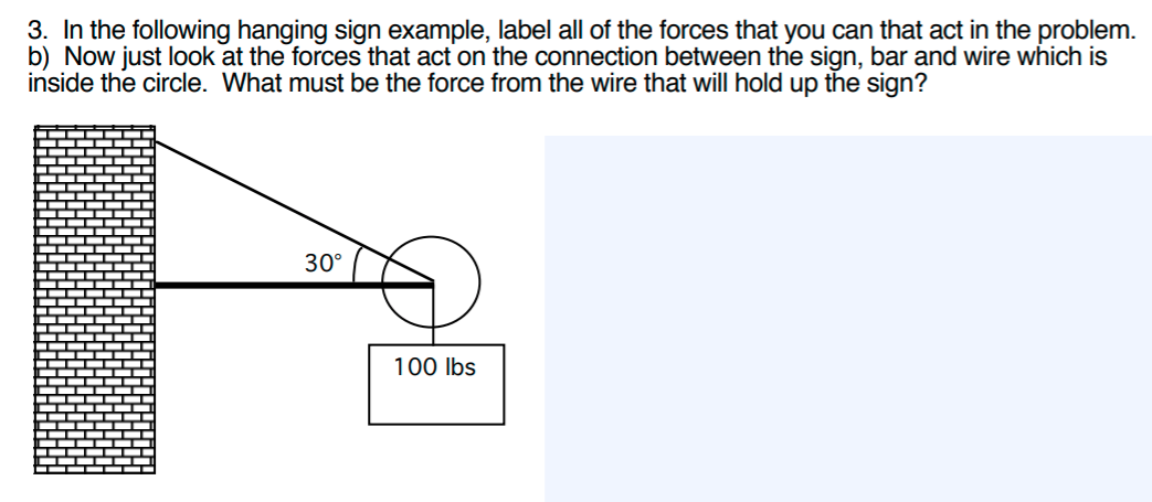 Solved 3. In the following hanging sign example, label all | Chegg.com