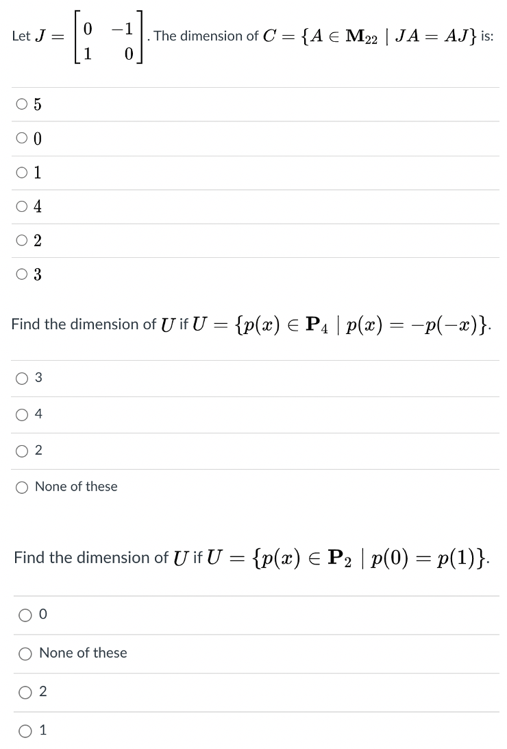 Solved Let J The Dimension Of C A E M22 Ja Aj Chegg Com