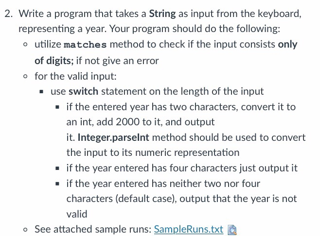 Solved 2. Write a program that takes a String as input from | Chegg.com
