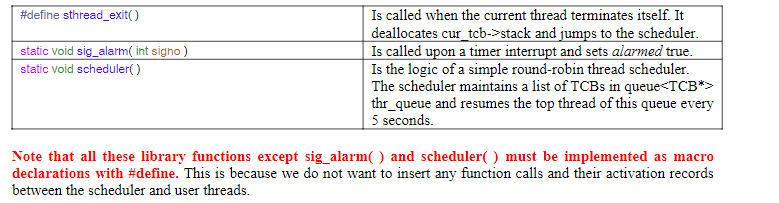 Solved 5. The sthread library functions Prog2A's sthread | Chegg.com