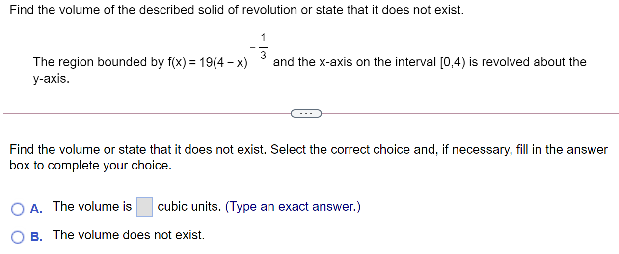 Solved Find The Volume Of The Described Solid Of Revolution | Chegg.com