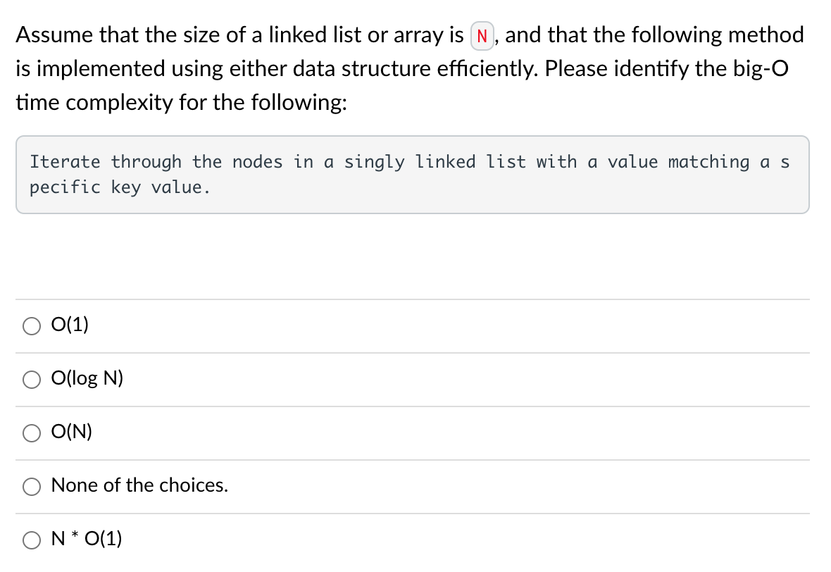 solved-assume-that-the-size-of-a-linked-list-or-array-is-n-chegg