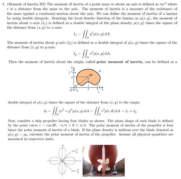 Solved 4. (Moment of Inertia 2D) The moment of inertia of a | Chegg.com