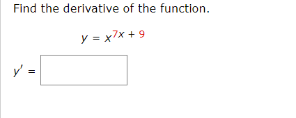 how to find the derivative of y x x