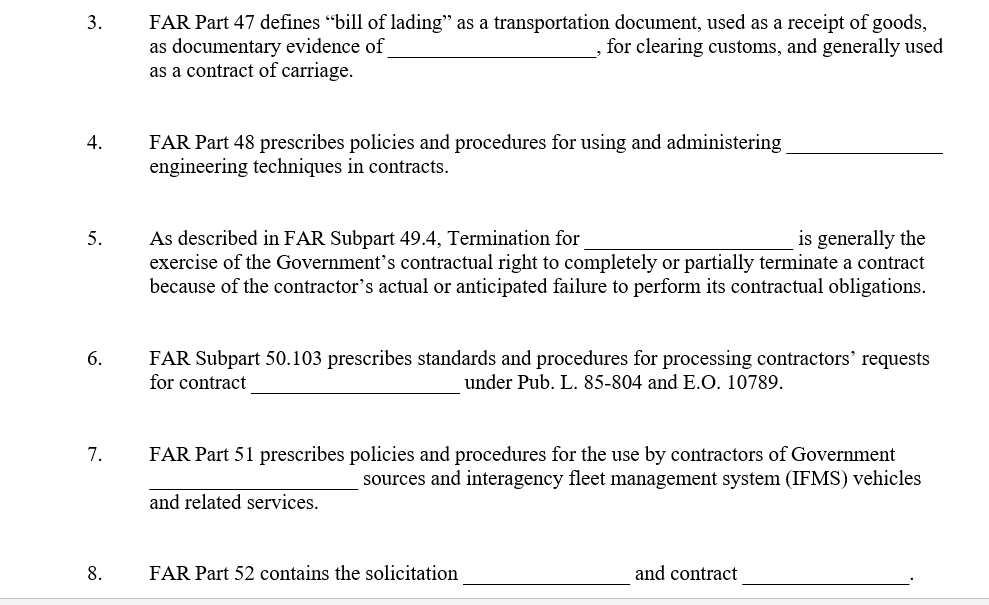 Solved 3. FAR Part 47 defines