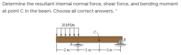 Solved Determine The Resultant Internal Normal Force, Shear | Chegg.com