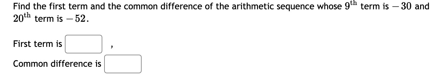 Solved Find the first term and the common difference of the | Chegg.com
