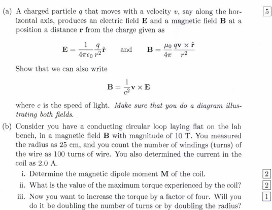 Solved (a) A charged particle q that moves with a velocity | Chegg.com