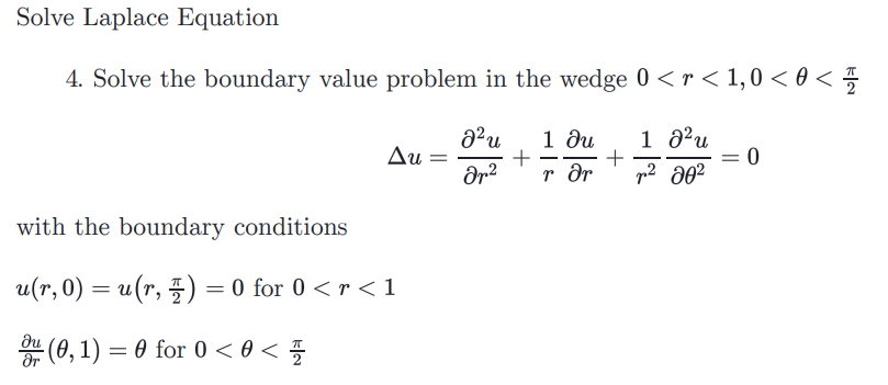 Solved Solve Laplace Equation 4. Solve The Boundary Value | Chegg.com