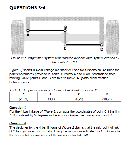 Solved QUESTIONS 3-4 Figure 2: A Suspension System Featuring | Chegg.com